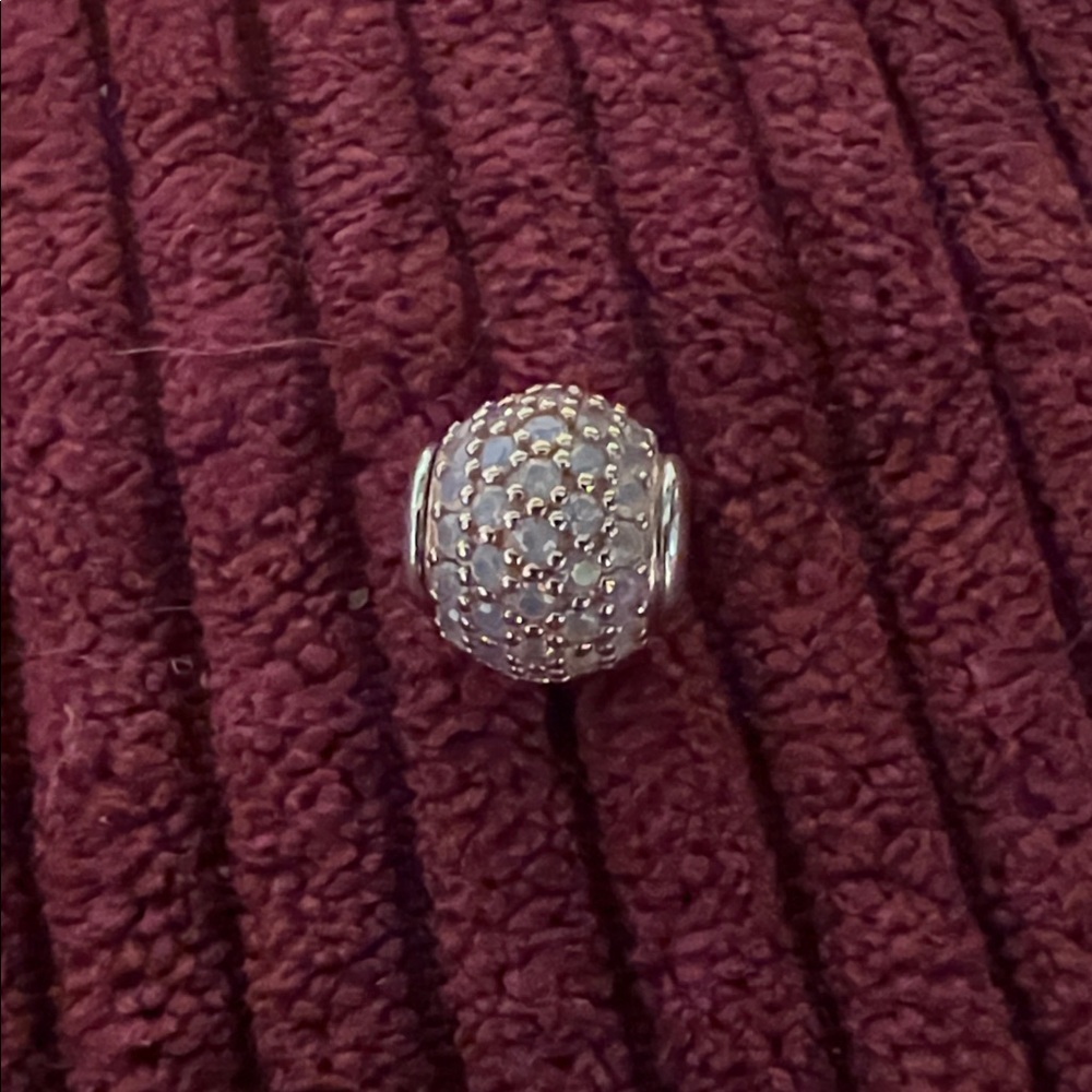 Elegant Pandora Silver and Rose Gold Pink Beaded Charm with “Love” engraved - Picture 4 of 6